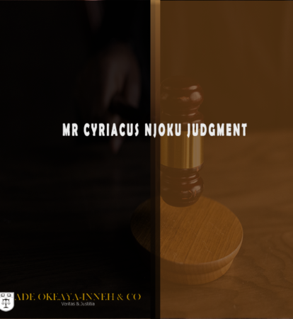 Mr Cyriacus Njoku Judgment
